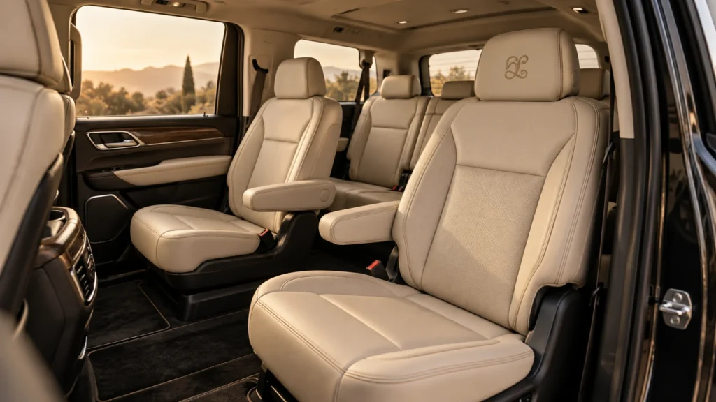 Luxury SUV rear cabin — AI-generated illustration